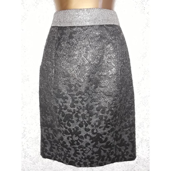 Proenza Schouler Sz 4 Metallic Textured Wool Pencil Skirt - Picture 8 of 8